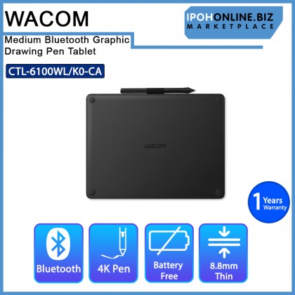 WACOM Intuos Medium Bluetooth Graphic Drawing Pen Tablet CTL-6100WL